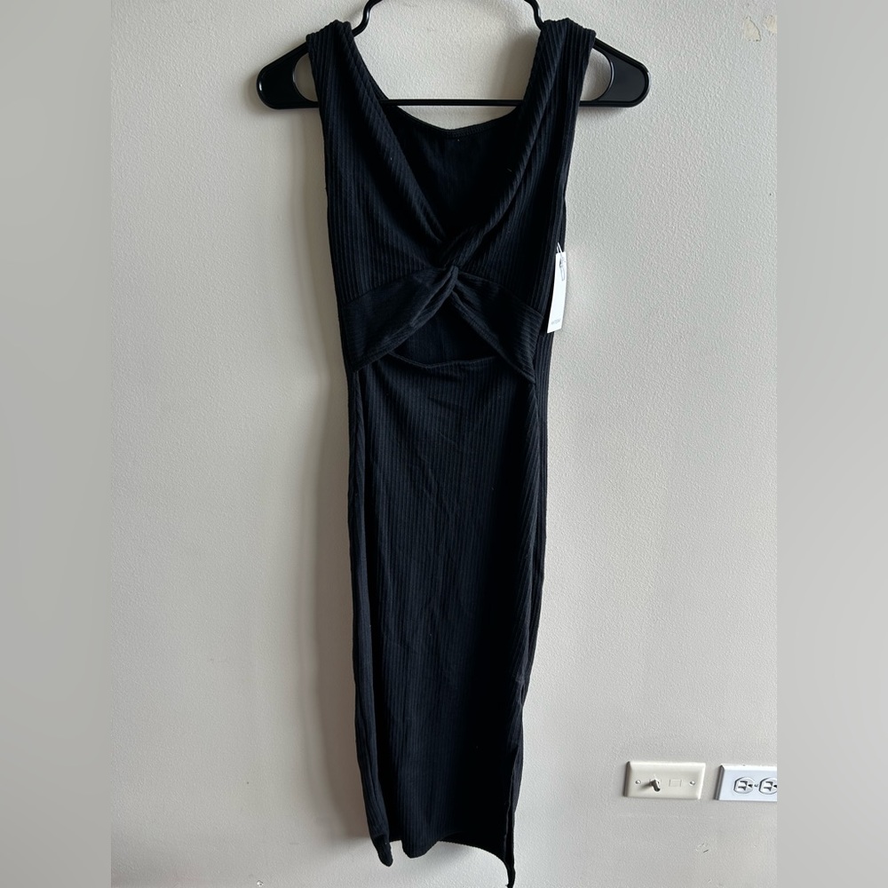 Antistar Black Mid-Length Bodycon Dress